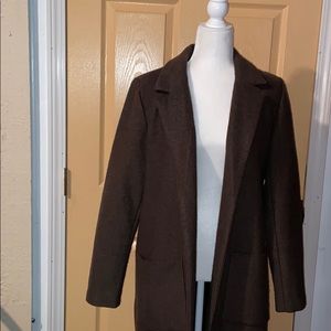 Long military olive green coat